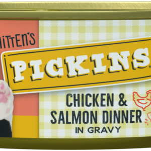 Mitten's Pickins Wet Cat Food, Adult Chicken and Salmon Dinner Shreds in Gravy, 5.5 Ounces