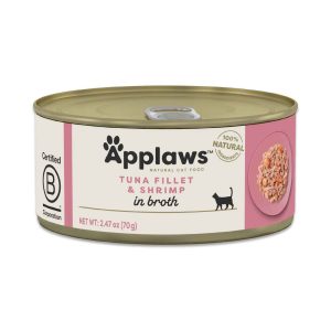 Applaws Natural Wet Cat Food, Tuna with Shrimp in Broth, 2.47 Ounces