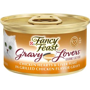 Purina Fancy Feast Gravy Lovers Chicken Hearts and Liver Feast Gourmet Cat Food in Wet Cat Food Grav