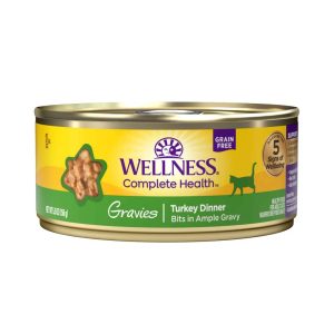 Wellness Complete Health Gravies Grain Free Canned Cat Food, Turkey Dinner, 5.5 Ounces