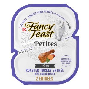 Purina Fancy Feast Petites Gourmet Wet Cat Food, Roasted Turkey Entr??e with Sweet Potato in Gravy, 2