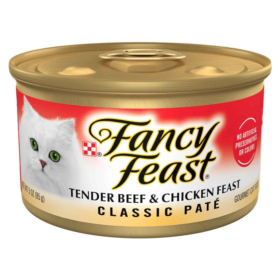 Purina Fancy Feast Tender Beef and Chicken Feast Classic Grain Free Wet Cat Food Pate - 3 Ounce Can