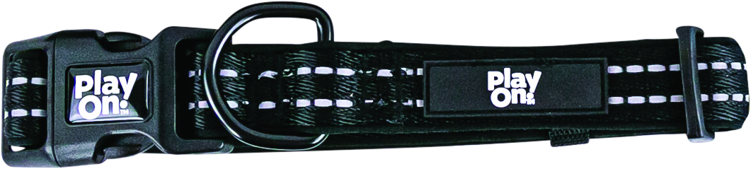 Play On Adventure Reflective Dog Collar, Black - Image 2
