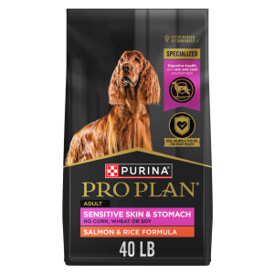Purina Pro Plan Sensitive Skin and Stomach Adult Dry Dog Food, Salmon & Rice Formula - 40 Pound Bag