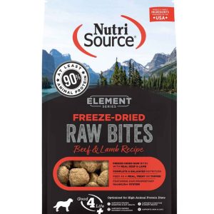 NutriSource Freeze Dried Dry Dog Food, Element Raw Bites Beef and Lamb, 10 Ounces