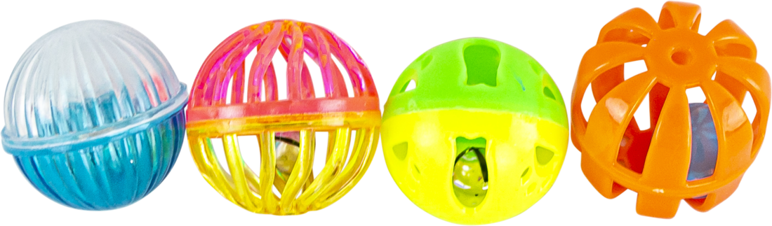 Play On Cat Toy Plastic Ball, 4 Pack