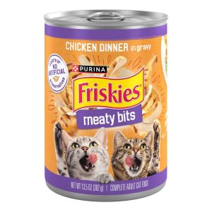 Friskies Meaty Bits Wet Cat Food, Chicken and Gravy, 13 Ounces