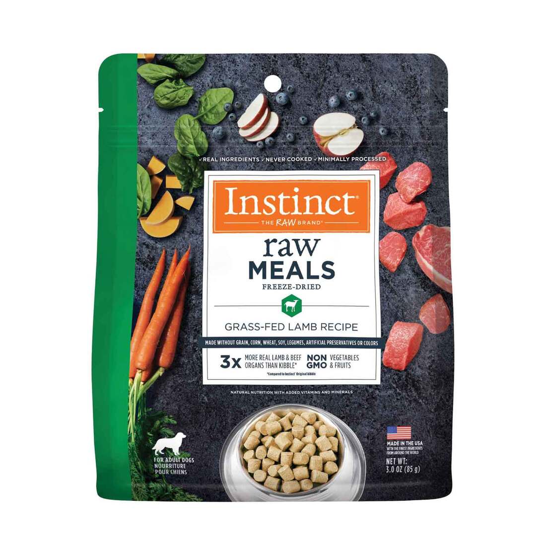 Instinct Raw Meals Freeze-Dried Lamb Dog Food, 3 Ounce Bag