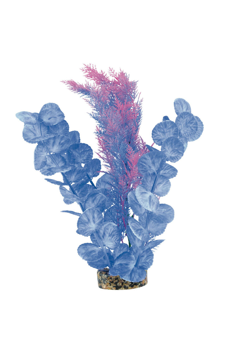 Fins First Plastic Plant Set Pink And Blue