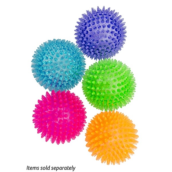 Play On Dog Toy, Rubber Spiny Ball, Assorted Colors, 3.6 Inches