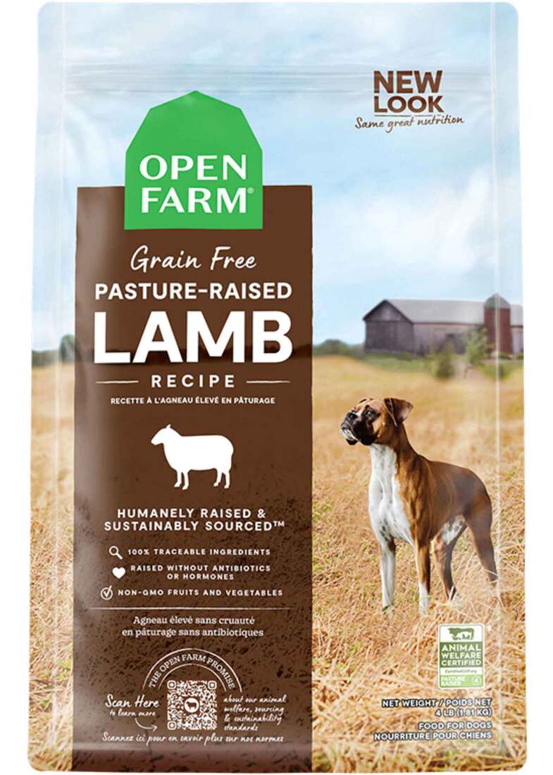 Open Farm Grain Free Kibble Dry Dog Food, Pasture Raised Lamb, 4 Pounds