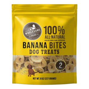 Wholesome Pride Banana Bites Dog Treats, 8 Ounces