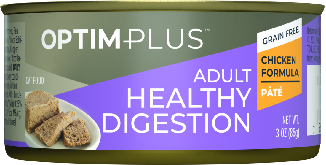 OptimPlus Grain Free Adult Healthy Digestion Chicken Formula Wet Cat Food, 3 Ounces