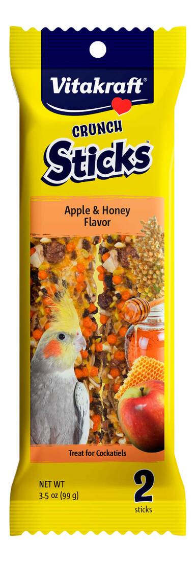 Vitakraft Sticks Cockatiel Apple and Honey, 3.5 Ounces, 2 Pack