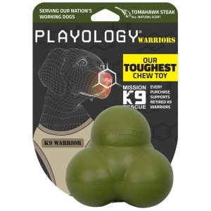 Playology Warriors Squeaky Bounce Ball Dog Toy, Beef, Jumbo