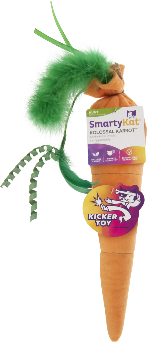 SmartyKat Kolossal Karrot Plush Catnip Kicker Cat Toy