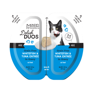 Mitten's Morsels Delish Duos Grain Free Pat?? Wet Cat Food, Whitefish and Tuna Entr??e In Gravy , 2.64