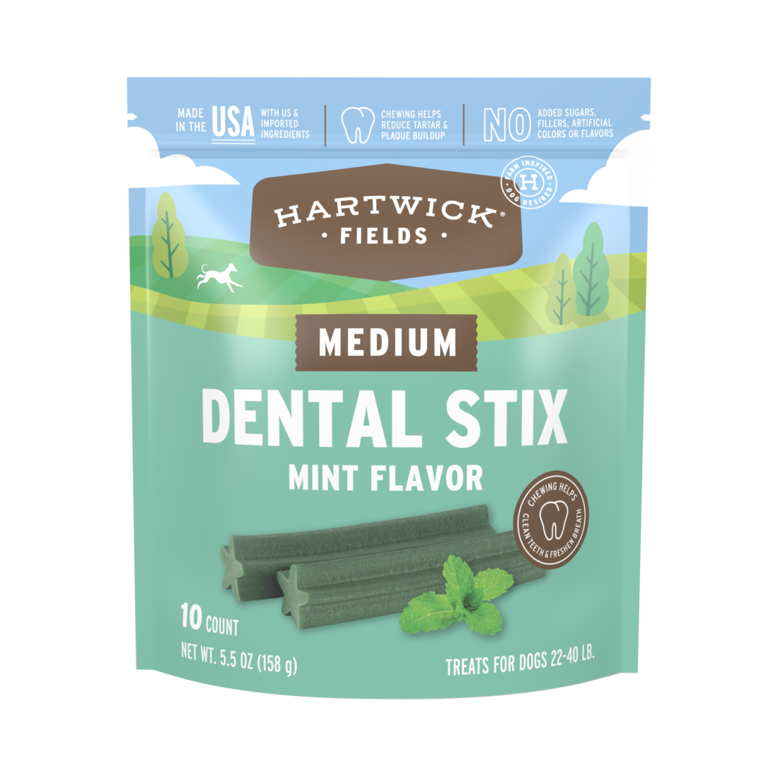 Hartwick Fields Dental Stix, Mint Flavor, Medium