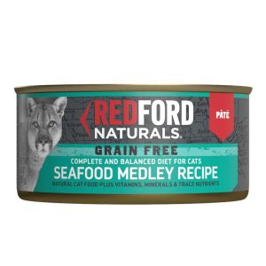 Redford Naturals Natural Wet Cat Food, Adult Grain Free SeaFood, Medley Recipe Pate, 3 Ounces