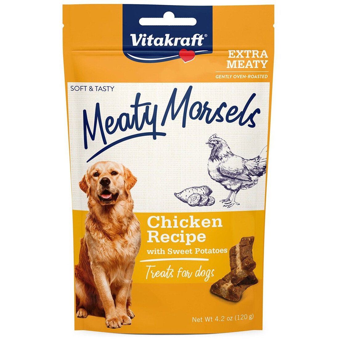 Vitakraft Meaty Morsels Chicken and Sweet Potato Dog Treat, 4.2 Ounces