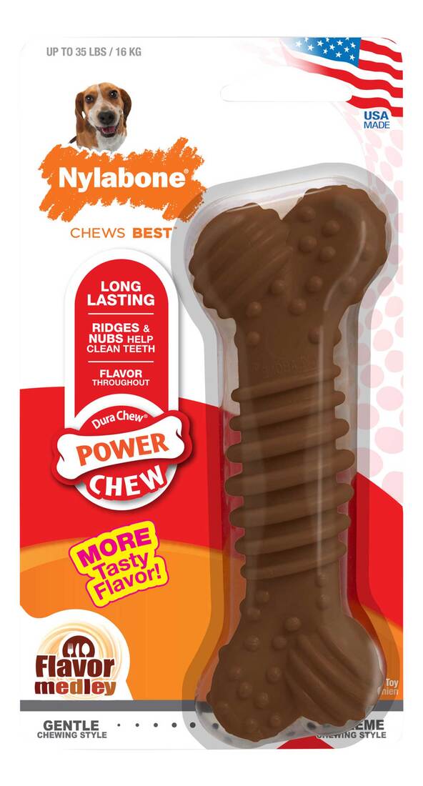 Nylabone Dura Chew Textured Chicken Dog Chew Toy, Wolf Size