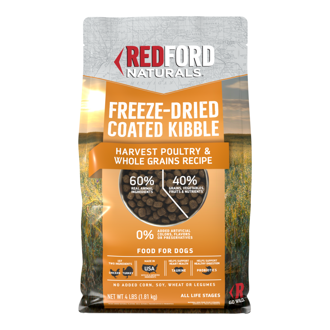 Redford Naturals Freeze-Dried Coated Kibble Dry Dog Food, Harvest Poultry & Whole Grains Recipe - Image 2