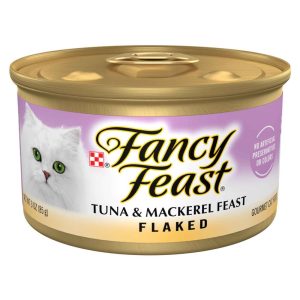 Purina Fancy Feast Wet Cat Food Flaked Tuna and Mackerel Feast - 3 Ounce Can