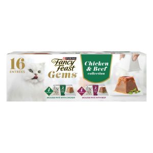 Fancy Feast Gems Pate Cat Food Chicken and Beef Mousse Wet Cat Food Variety Pack - (1) 8 Count Boxes