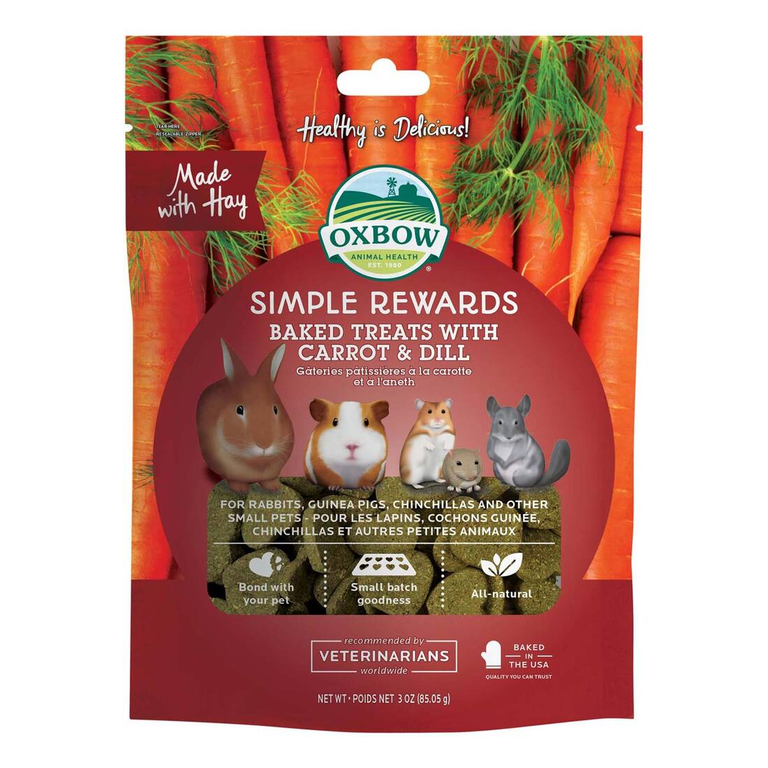 Oxbow Simple Rewards Baked Treats with Carrot & Dill