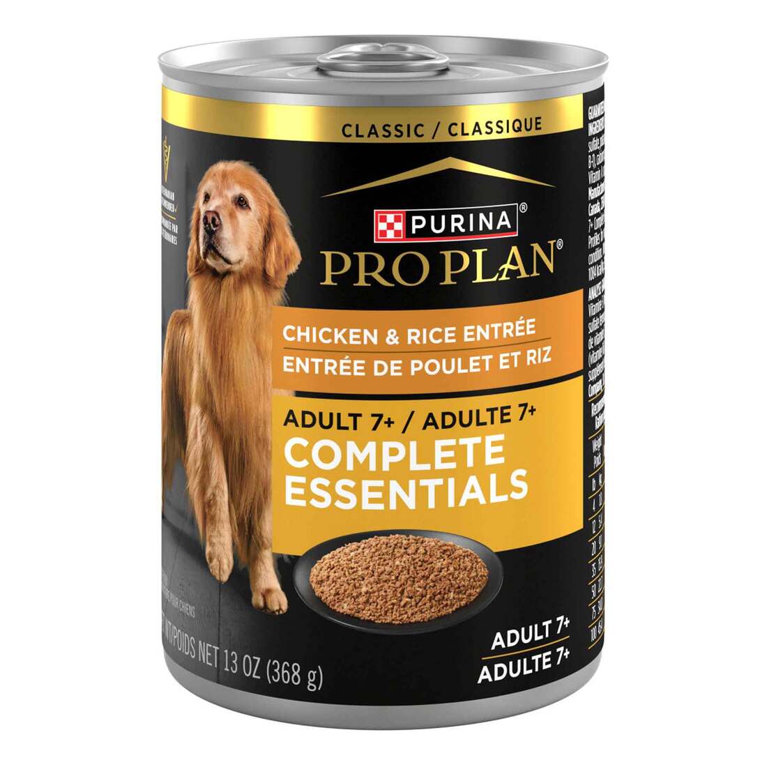 Purina Pro Plan Wet Dog Food For Senior Dogs Adult 7 Plus Chicken and Rice Entree Classic - 13 Ounce