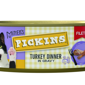 Mitten's Pickins Wet Cat Food, Adult Turkey Dinner Filets in Gravy, 5.5 Ounces