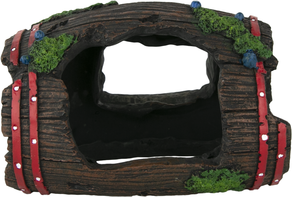 Fins First Aquarium Décor, Sunken Barrel, Medium