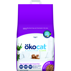 Okocat Low Tracking, Less Mess Clumping Wood Cat Litter, 21.5 Pounds