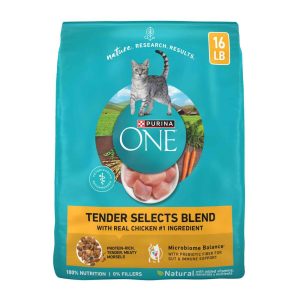 Purina ONE Natural Dry Cat Food, Tender Selects Blend With Real Chicken - 16 Pound Bag