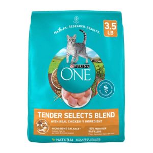 Purina ONE Natural Dry Cat Food, Tender Selects Blend With Real Chicken - 3.5 Pound Bag