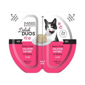 Mitten's Morsels Delish Duos Grain Free Pat?? Wet Cat Food, Salmon Entr??e In Gravy, 2.64 Ounces