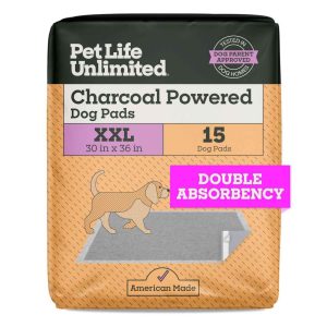 Pet Life Unlimited Charcoal Powered Dog Pads, XX-Large, 30" x 36", 15 Count