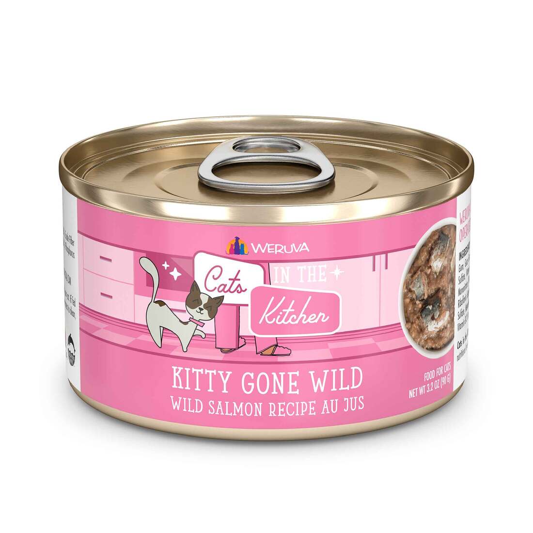 Weruva Cats in the Kitchen Natural Wet Cat Food, Kitty Gone Wild Salmon, 3 Ounces