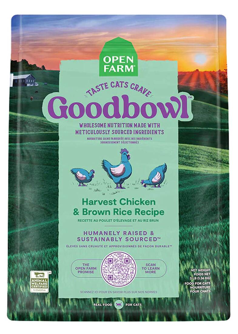 Open Farm Goodbowl Harvest Chicken and Brown Rice Recipe Dry Cat Food, 7 Pounds