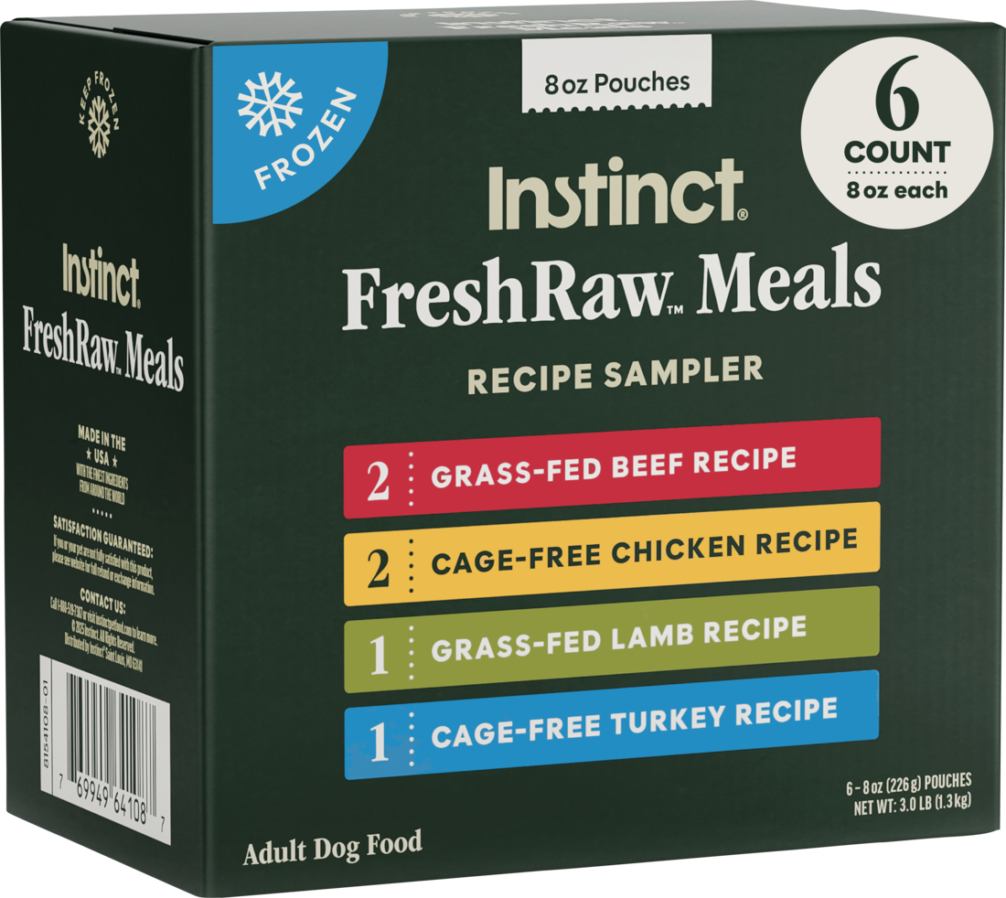 Instinct FreshRaw Meals Dog Food Recipe Sampler, 8 Ounce Pack (Box of 6) - Not Available For Deliver