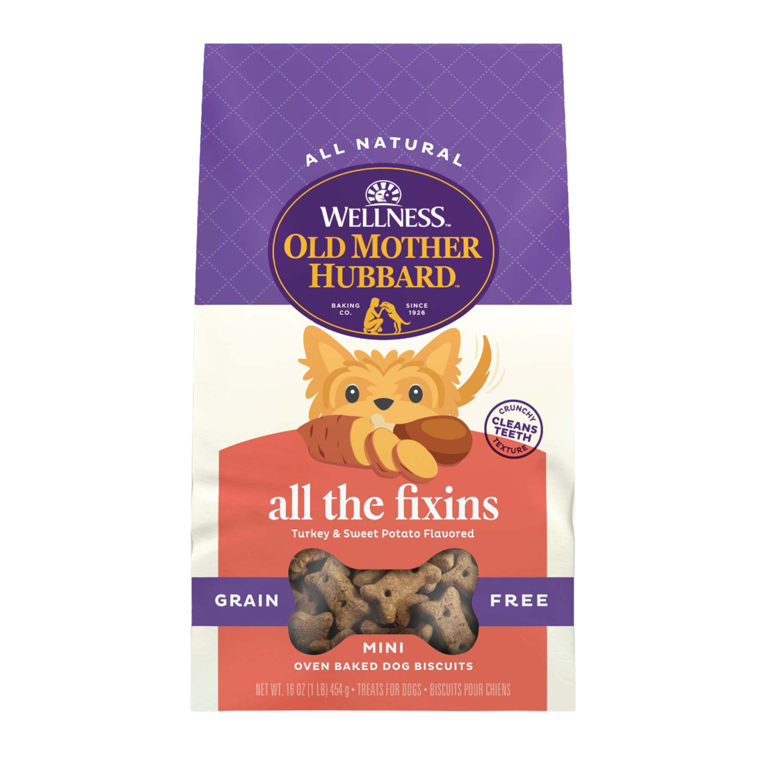 Old Mother Hubbard by Wellness All The Fixins Grain Free Natural Mini Oven-Baked Biscuits Dog Treats