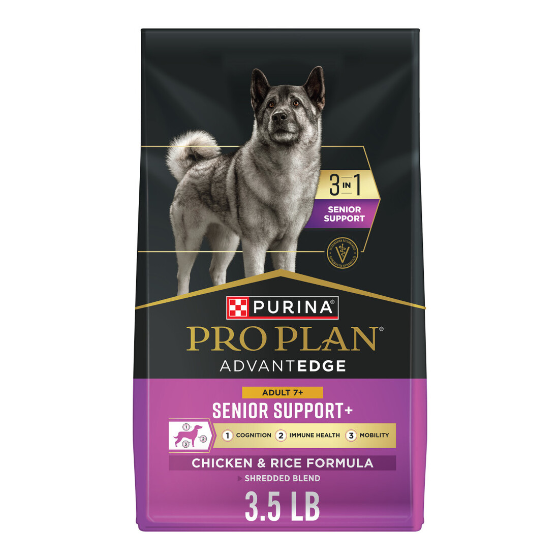 Purina Pro Plan AdvantEDGE Senior Support Plus Shredded Blend Chicken and Rice Formula Dry Dog Food - Image 2