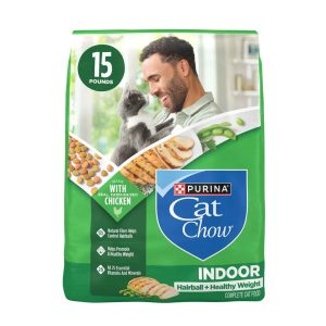 Purina Cat Chow Indoor Healthy Weight and Hairball Dry Cat Food With Chicken - 15 Pound Bag