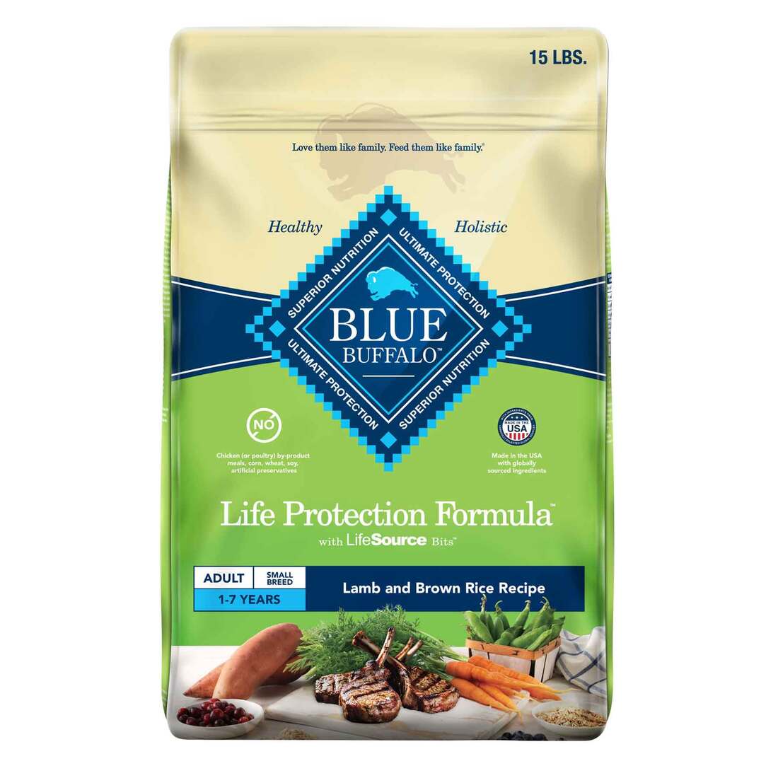 Blue Buffalo Life Protection Formula Natural Adult Small Breed Dry Dog Food, Lamb & Brown Rice Recip
