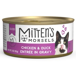 Mitten's Morsels Wet Cat Food, Sliced Chicken and Duck In Gravy Entr??e, 3 Ounces