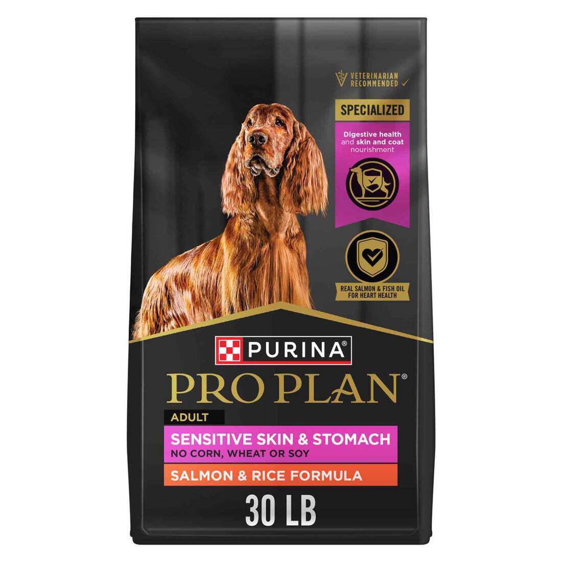 Purina Pro Plan Sensitive Skin and Stomach Dry Dog Food, Adult Salmon & Rice Formula